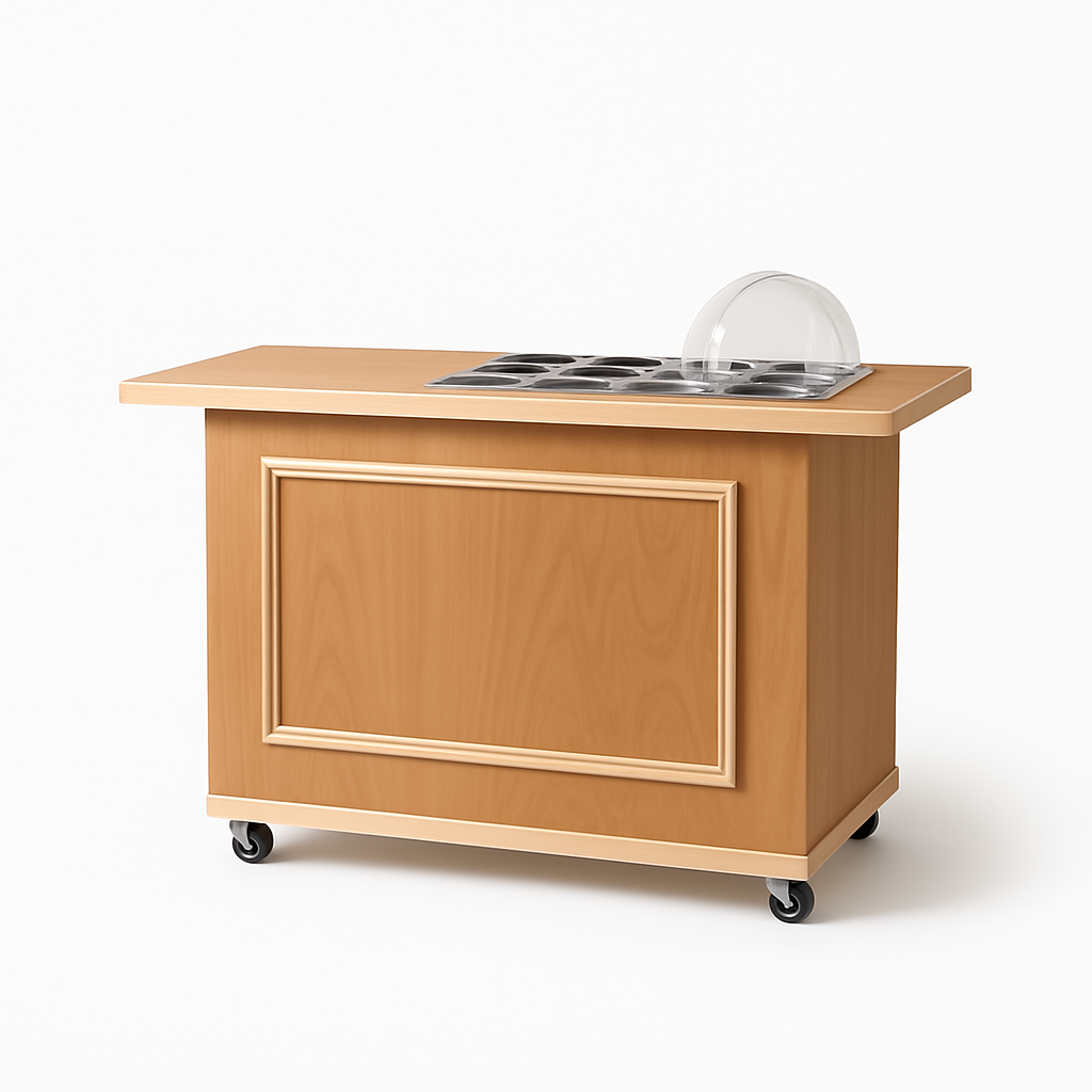 Bar mobile en bois – Fabrication artisanale